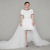 EllieWely Overskirt Short Front Long Back Party Tutu Tulle Skirt Ivory S M view 3
