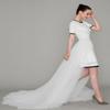 EllieWely Overskirt Short Front Long Back Party Tutu Tulle Skirt Ivory S M view 4