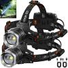 NJ FOREVER LED Rechargeable Headlamp, 3000 Lumens Super Bright Head Lamp with 5 Modes, 90Adjustable, USB Rechargeable, Waterproof LED Headlamps for Adults Camping, Hiking, Climbing (2 Pack) view 1