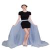 EllieWely Overskirt Short Front Long Back Party Tutu Tulle Skirt Dusty Blue S M view 1