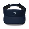 Bedlington Terrier hat, Embroidered Unisex Visor hat, Bedlington Terrier Gift. Navy view 1