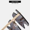 MUTYNE Fashion Rimless Irregular Shape Sunglasses Women Unique Notch Ocean Lens Sun Glasses Hip Hop Eyewear Men Glasses UV400,Pink,One size view 4