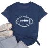 Game Day Football T Shirts Women Football Mom Tee Tops Funny Sunday Casual Short Sleeve Tee Shirts view 4