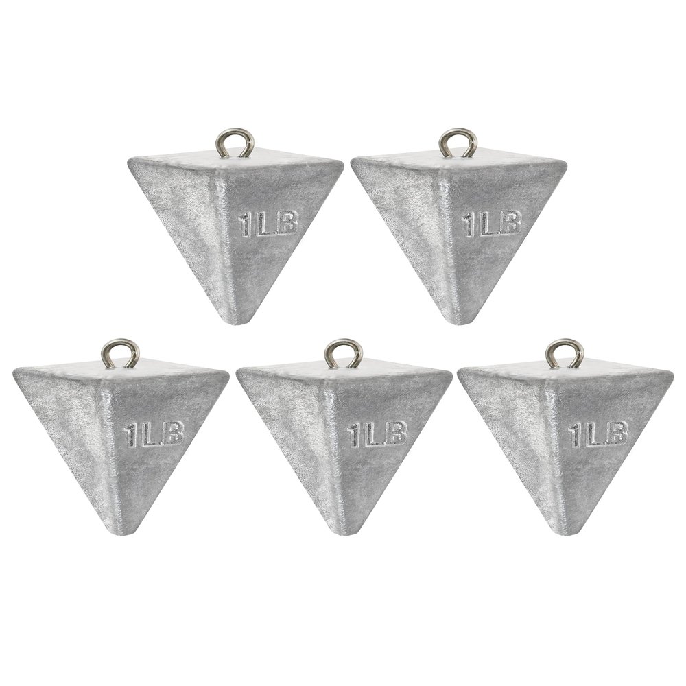 BLUEWING 2lb Box Pyramid Sinkers Lead Fishing Weights for Saltwater, 16oz 2pack