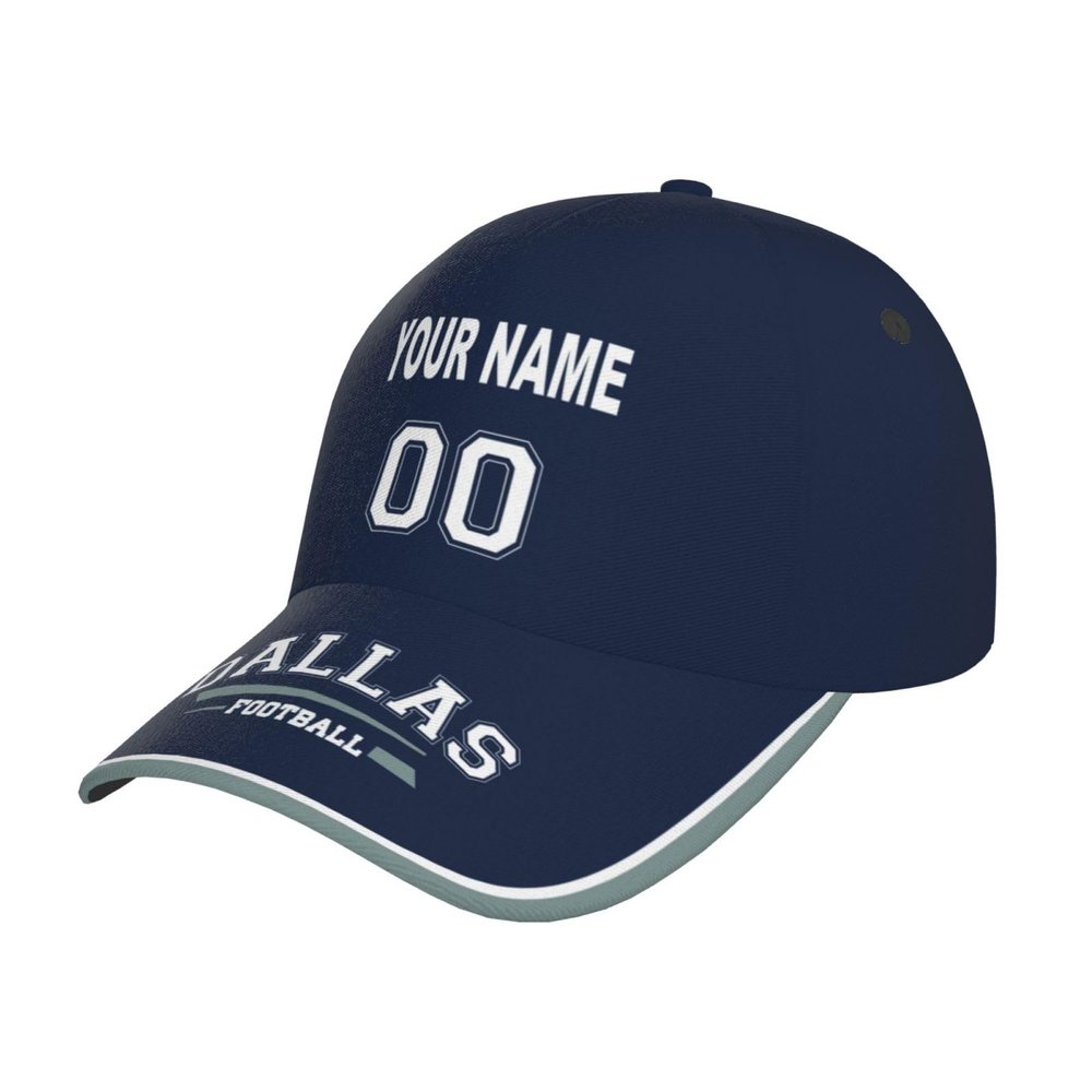 Dallas Cap Custom Football Hats with Any Name and Number Personalized Gifts for Men Women Football Sports Fans