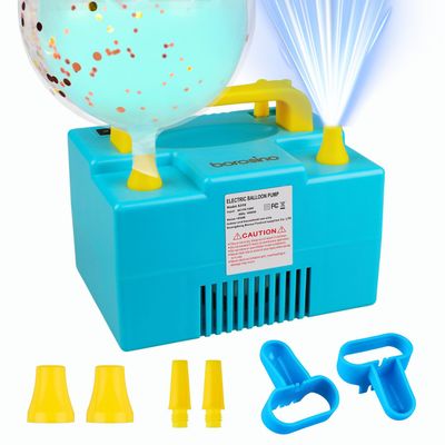 Borosino Balloon Pump Electric 1000W 110V, Fresh Cooler Air Blow Powerful Electric Balloon Inflator Suitable for Rapid Inflation of All Double-Layer, Long Time Last Without Worrying About Heat(Blue)
