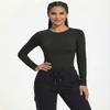 TELALEO 4 Pack Women's Compression Shirt Long Sleeve Performance Workout Baselayer Athletic Top Sports Gear-Black/Black/White/White Large view 2