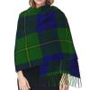LMNSWDA Johnstone tartan blue green plaid Women's Fashion Cashmere Feel with Tassel Large scarf warm party shawl Wraps view 4