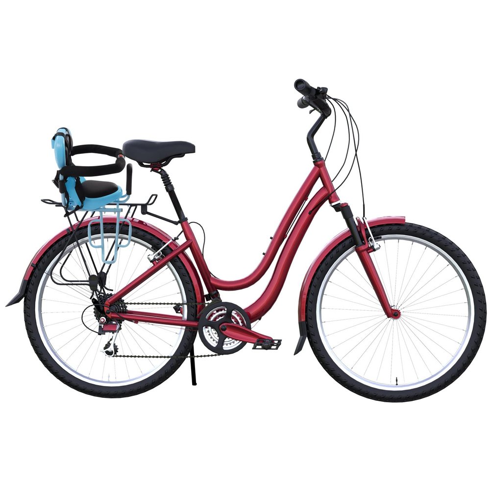 JAJADAH Rear Child Bike Seat Attachment Bike, Rear Child Bike Seat Suitable with Seat Cushion for Children (Blue)