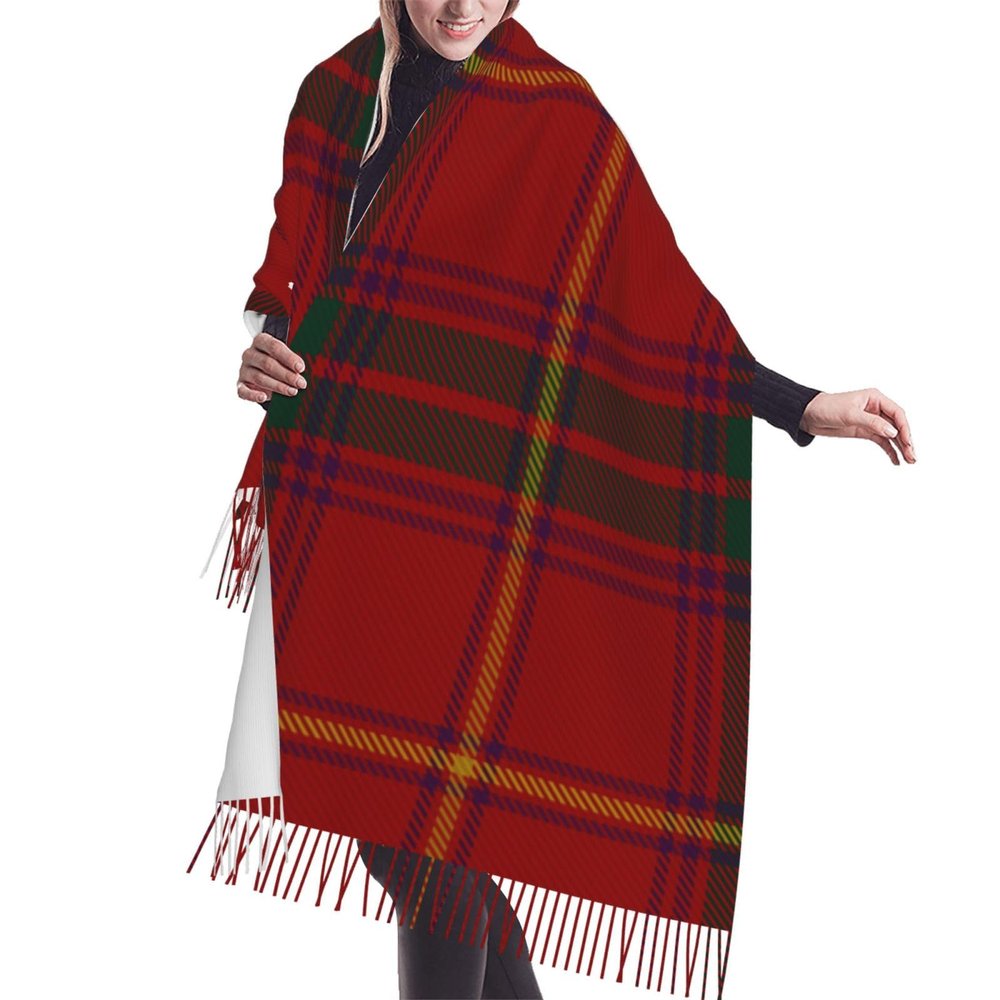 LMNSWDA County Galway Irish Tartan Women's Fashion Cashmere Feel with Tassel Large scarf warm party shawl Wraps