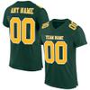 Custom Practice Football Jersey Uniform, Dark Green and Gold White, Personalize Stitched Printed Name and Number, Fans Gift for Men Women Youth view 1