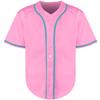 Phoneutrix Blank Plain Hip Hop Hipster Baseball Jersey Button Down Shirts Sports Uniforms Men Women Jersey (Pink-b, Large) view 2