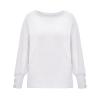 ZYXTIM Oversize Sweaters Women Long Batwing Sleeve Crew Neck Loose Cable Knit Sweater Fashion Fall Winter Warm Jumper Tops White view 3
