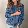 ZYXTIM Oversize Sweaters Women Long Batwing Sleeve Crew Neck Loose Cable Knit Sweater Fashion Fall Winter Warm Jumper Tops Navy view 2