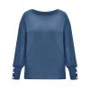 ZYXTIM Oversize Sweaters Women Long Batwing Sleeve Crew Neck Loose Cable Knit Sweater Fashion Fall Winter Warm Jumper Tops Navy view 3