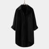 ZYXTIM Button Down Shirts for Women Linen Cotton Lightweight Oversized Loose Work Shirts Fall Beachwear Bathing Suit Cover Up Black view 2