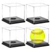 4PCS Softball Display Case Acrylic Clear Display Box Baseball Tennis Golf Protected Stand for Signed Memorabilia Large 12 Inch Sports Game Ball Storage Box