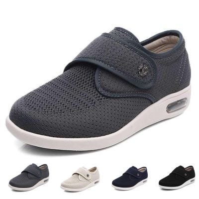 bumuam Extra Wide Walking Edema Sneakers,Casual Adjustable Walking Shoes Wide Shoes with 3 Pairs Insoles Replacement for Elderly Diabetic Edema Swollen Feet Men 5/Women 6