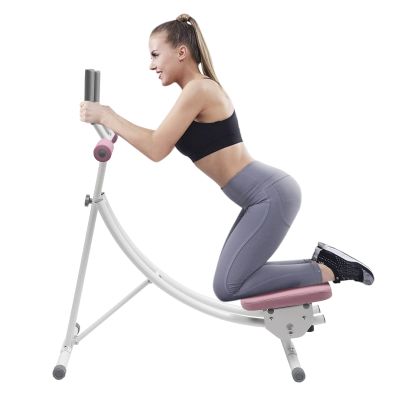 Abdominal Exercise Machine Ab Machine for Stomach Workout Ab Workout Equipment Foldable Core Ab Trainer for Home gym Workout, 150kg/330lbs Weight Capacity (Pink)