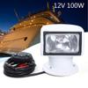 100W Halogen Light Bar for Boat, Boat Truck Car Spotlight Marine Searchlight Light 12V 360 Waterproof Degree Rotate Boats Lights Work Light Pods Flood Beam Driving Lamp for Boats Truck Car White view 2