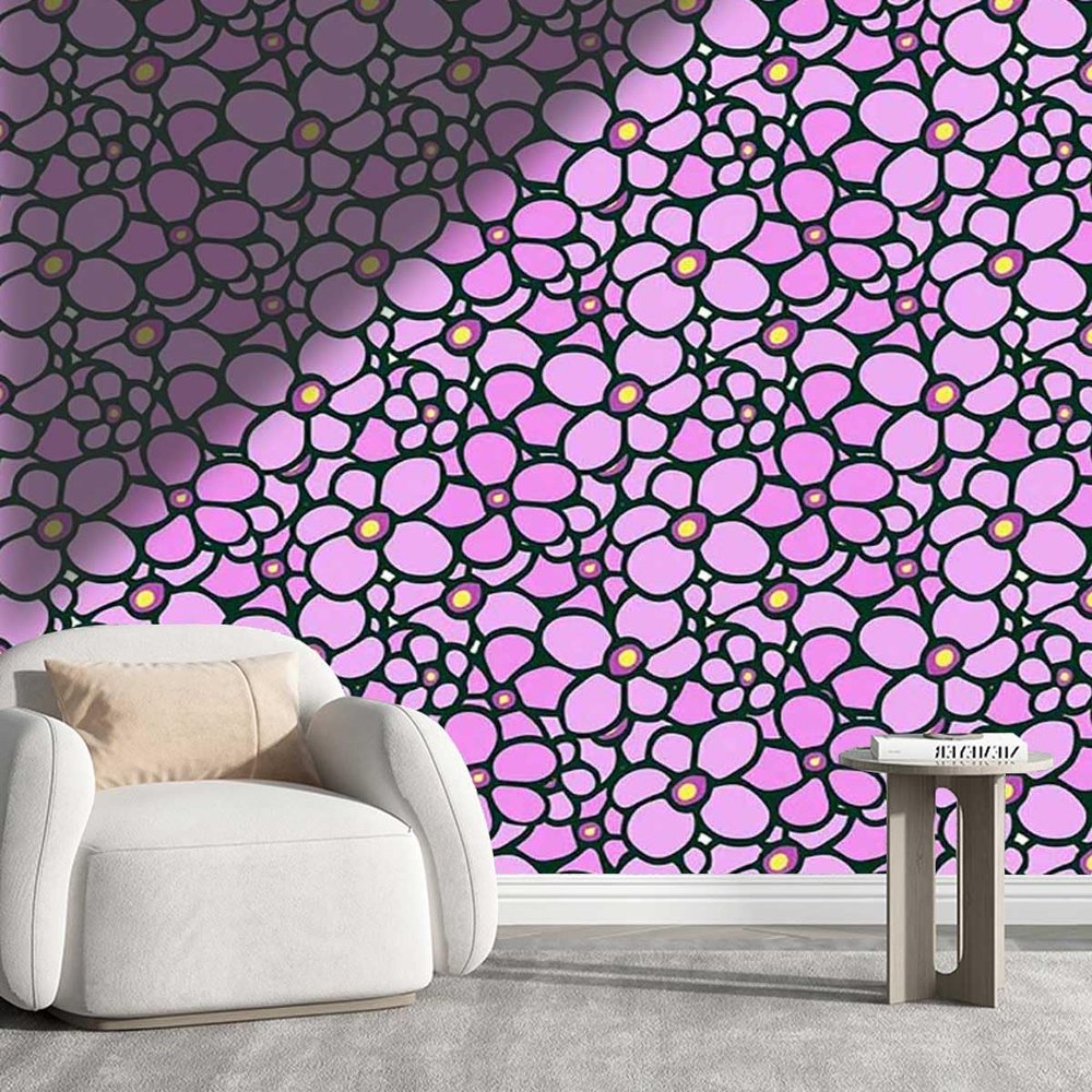 YANFENQI Papel para Pared Decorativo Pink Wall Contact Paper Geometric Wall Clings Easy to Clean (W) 118" X(H) 110"