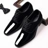 Men's Vintage High Gloss Dress Shoes Patent Leather Suede Oxford Formal Business Suit Tuxedo Shoes Black view 3
