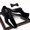 Men's Vintage High Gloss Dress Shoes Patent Leather Suede Oxford Formal Business Suit Tuxedo Shoes Black view 4