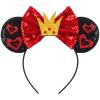 Generic Mouse Ears Headbands for Women Girls & Kids, Sequin Bows & Glitter Park Ears Princess Decorations for Birthday Party Cosplay Costume (Red Heart & Gold Crown) view 1