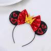 Generic Mouse Ears Headbands for Women Girls & Kids, Sequin Bows & Glitter Park Ears Princess Decorations for Birthday Party Cosplay Costume (Red Heart & Gold Crown) view 3