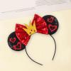 Generic Mouse Ears Headbands for Women Girls & Kids, Sequin Bows & Glitter Park Ears Princess Decorations for Birthday Party Cosplay Costume (Red Heart & Gold Crown) view 4