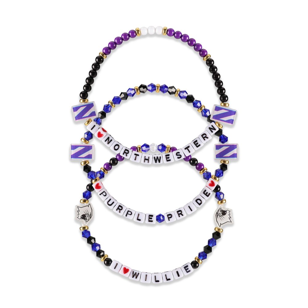 FOCO Northwestern Wildcats NCAA 3 Pack Team Friendship Bracelet