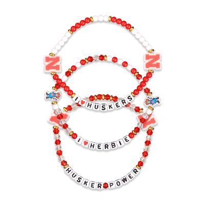 FOCO Nebraska Cornhuskers NCAA 3 Pack Team Friendship Bracelet