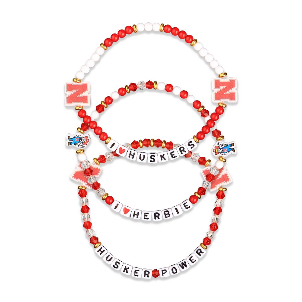 FOCO Nebraska Cornhuskers NCAA 3 Pack Team Friendship Bracelet