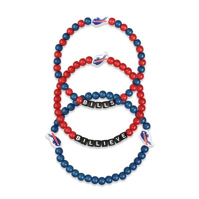 FOCO Buffalo Bills NFL 3 Pack Beaded Friendship Bracelet