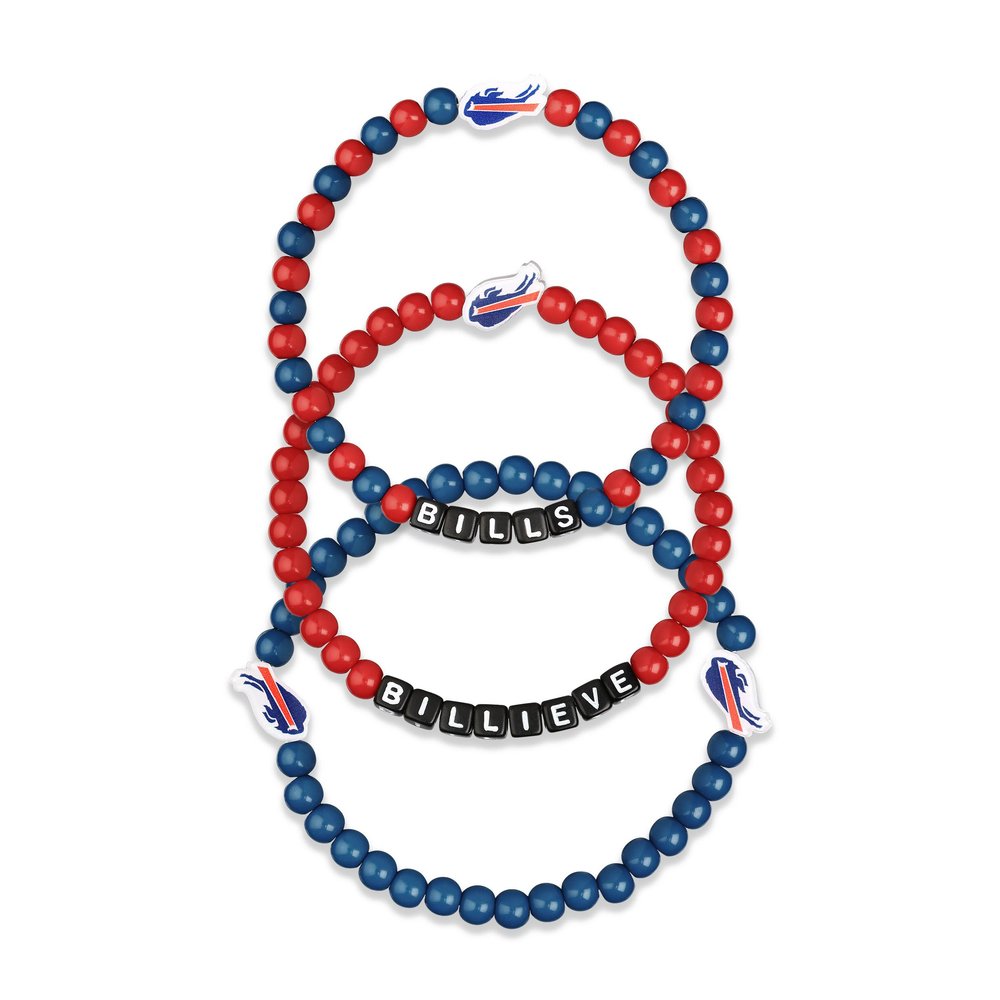 FOCO Buffalo Bills NFL 3 Pack Beaded Friendship Bracelet
