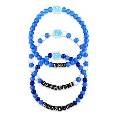 FOCO North Carolina Tar Heels NCAA 3 Pack Beaded Friendship Bracelet