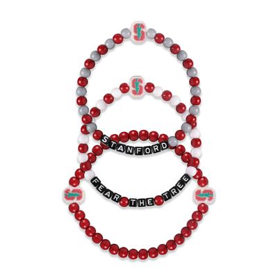 FOCO Stanford Cardinal NCAA 3 Pack Beaded Friendship Bracelet