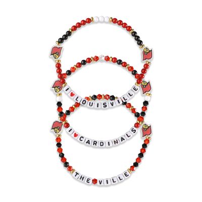 FOCO Louisville Cardinals NCAA 3 Pack Team Friendship Bracelet