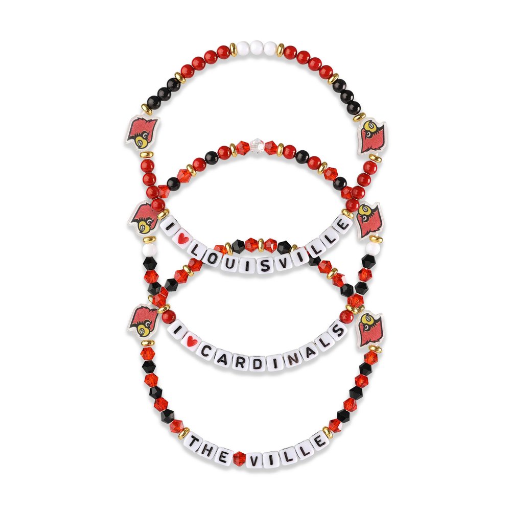 FOCO Louisville Cardinals NCAA 3 Pack Team Friendship Bracelet