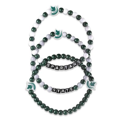 FOCO Michigan State Spartans NCAA 3 Pack Beaded Friendship Bracelet