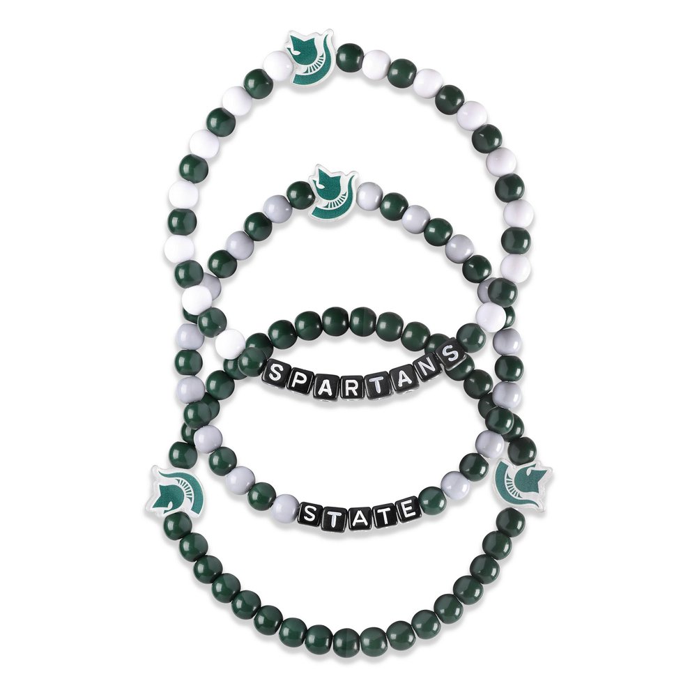 FOCO Michigan State Spartans NCAA 3 Pack Beaded Friendship Bracelet