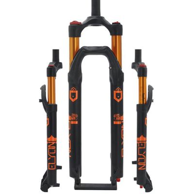 ZECHAO Air Mountain Bike Suspension Fork 1-1/8",Mountain Bike Front Fork 27.5/29in Rebound Adjustment 120mm Travel 9 * 100mm Outdoor (Color : Black-Gold, Size : 29inch)