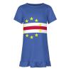 Cape Verde Flag Girl's Dress Summer Crew Neck Children's T-Shirt Tops Casual Wear 130CM view 4