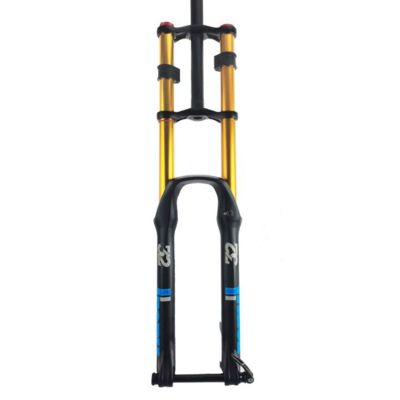 ZECHAO 27.5/29inch Air Mountain Bike Suspension Forks,150mm Travel Aluminum Alloy Double Shoulder Bike Shock Absorber Forks 1-1/8" Outdoor (Color : Gold-Blue, Size : 29inch)