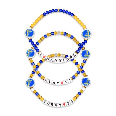 FOCO Golden State Warriors NBA Stephen Curry Klay Thompson 3 Pack Team Friendship Bracelet