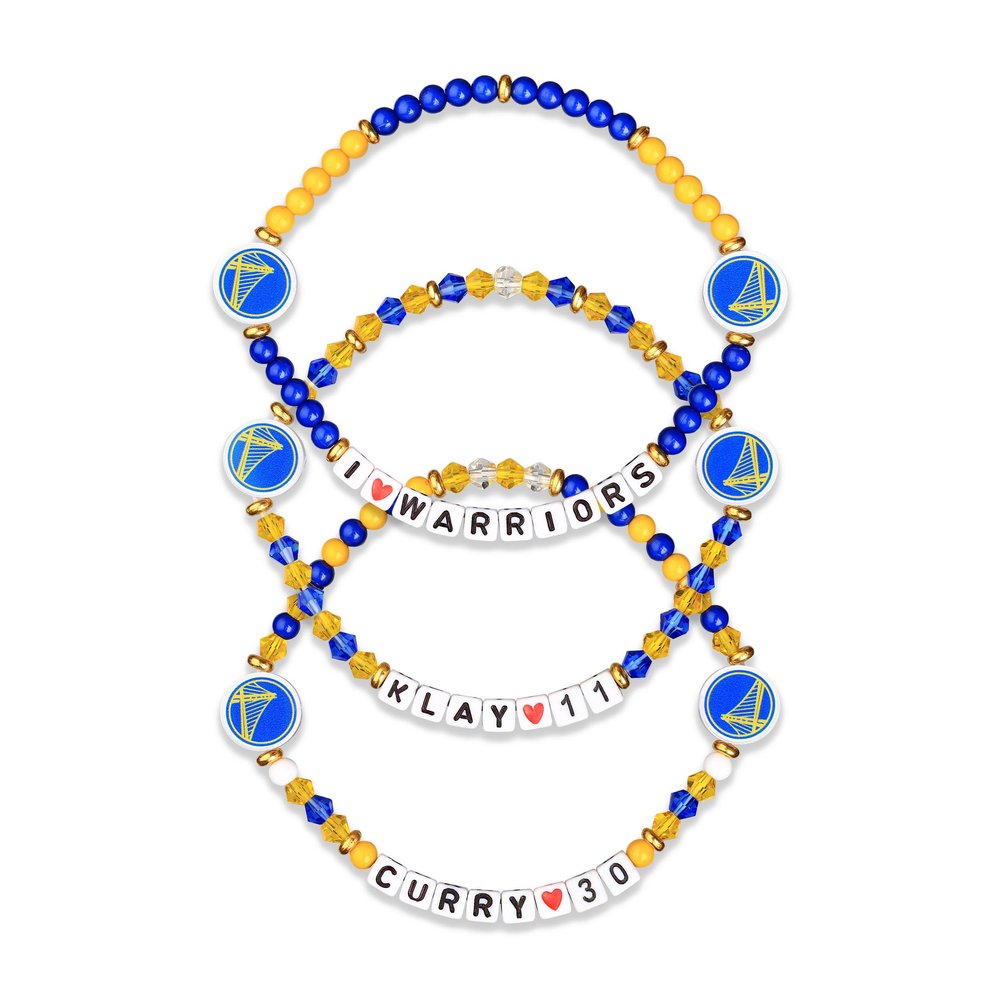 FOCO Golden State Warriors NBA Stephen Curry Klay Thompson 3 Pack Team Friendship Bracelet