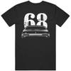 1968 Olds Cutlass 442 Rear View with Year Classic Car T Shirt L Black view 1