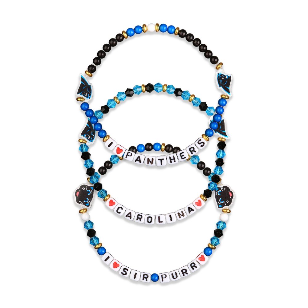 FOCO Carolina Panthers NFL 3 Pack Team Friendship Bracelet