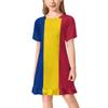Flag of Chad Girl's Dress Summer Crew Neck Children's T-Shirt Tops Casual Wear 110CM view 1