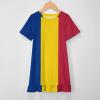 Flag of Chad Girl's Dress Summer Crew Neck Children's T-Shirt Tops Casual Wear 110CM view 3